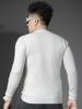 European Style High-End Printed Rhinestone Sweater for Men, Autumn and Winter Warm Base Layer Pullover Knitwear with Round Neck