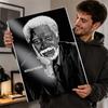 Retrato de Morgan Freeman Personalizado Póster de Metal Texturizado Arte de Pared Señales Metálicas Vintage para Decoraciones de Dormitorio Decoración Habitación