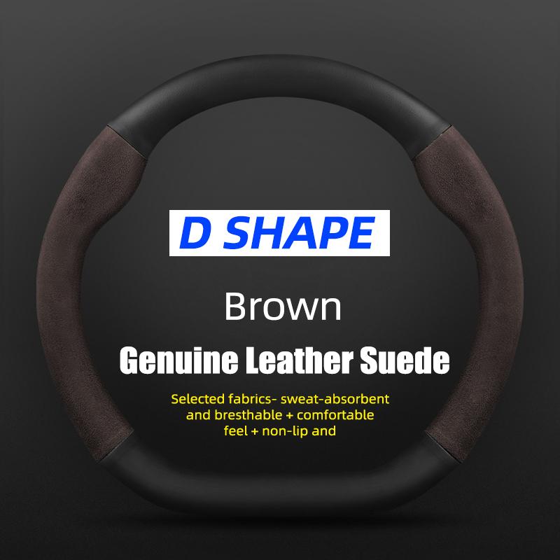 

For Geely Geometry C Monjaro L Preface Coolray SX11 X6 EX7 Tugella GX3 Atlas Emgrand EC7, Leather Suede Car Steering Wheel Cover