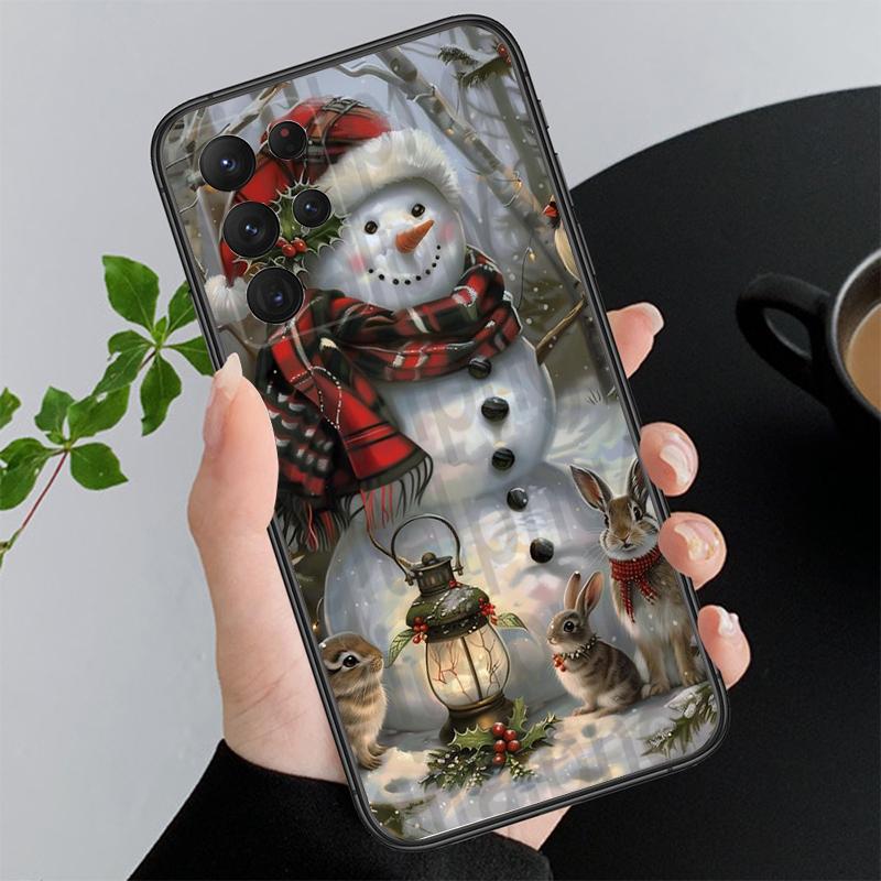 Phone Case For Samsung A55 A16 A56 A36 A35 A15 A53 A54 A33 A34 A25 A05S A52 A52S A14 A26 A71 Cute Snowman Christmas