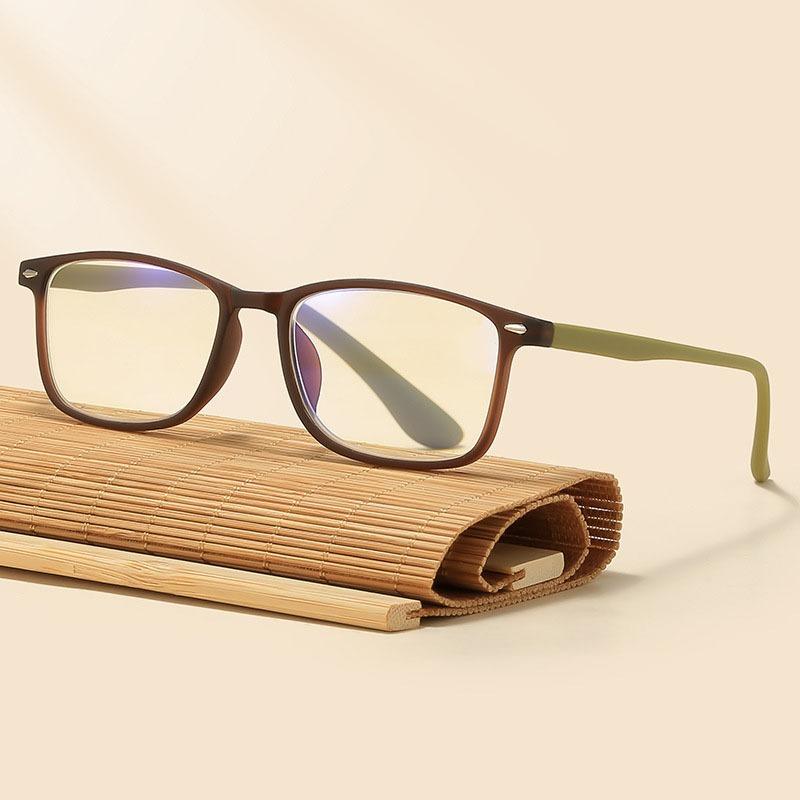 Square Anti Blue Flexible Ultralight Reading Glasses for Men Presbyopic Eyeglasses Strength
