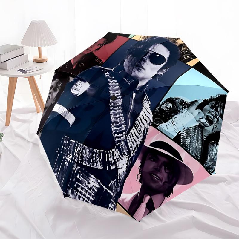 1pc King of Pop Michael Joseph Jackson Automatic Folding Umbrella, Portable Collapsible Design, Casual Outdoor Accessory L1127011
