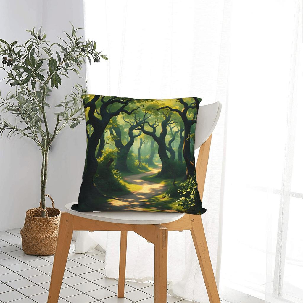 Forest Trail Pillowcases Cute Funny Pillow Case For Couch Sofa Bedroom Comfy Pillow Cover