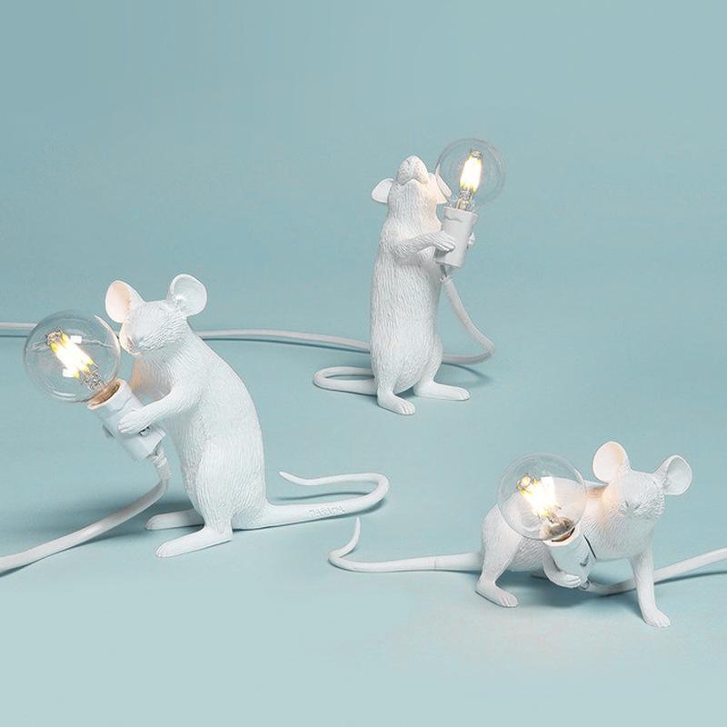 Mouse Table Lamp Nordic Animal Lamp Living Room Dining Room Bedroom Clothing Store Cartoon Resin Table Lamp