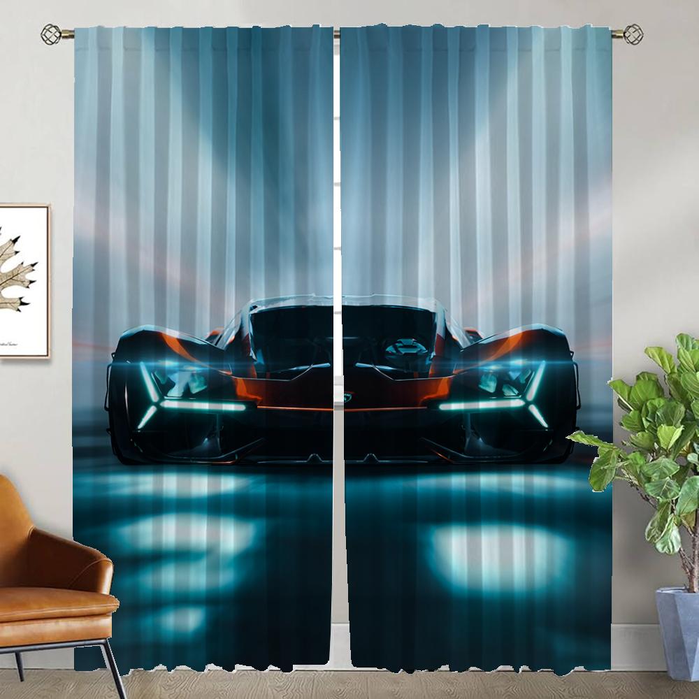 Anti-mosquito Curtains for Camera L-lamborghinis Shades Partition Blackout Curtain for Room 2 Panel Halloween Decoration Living