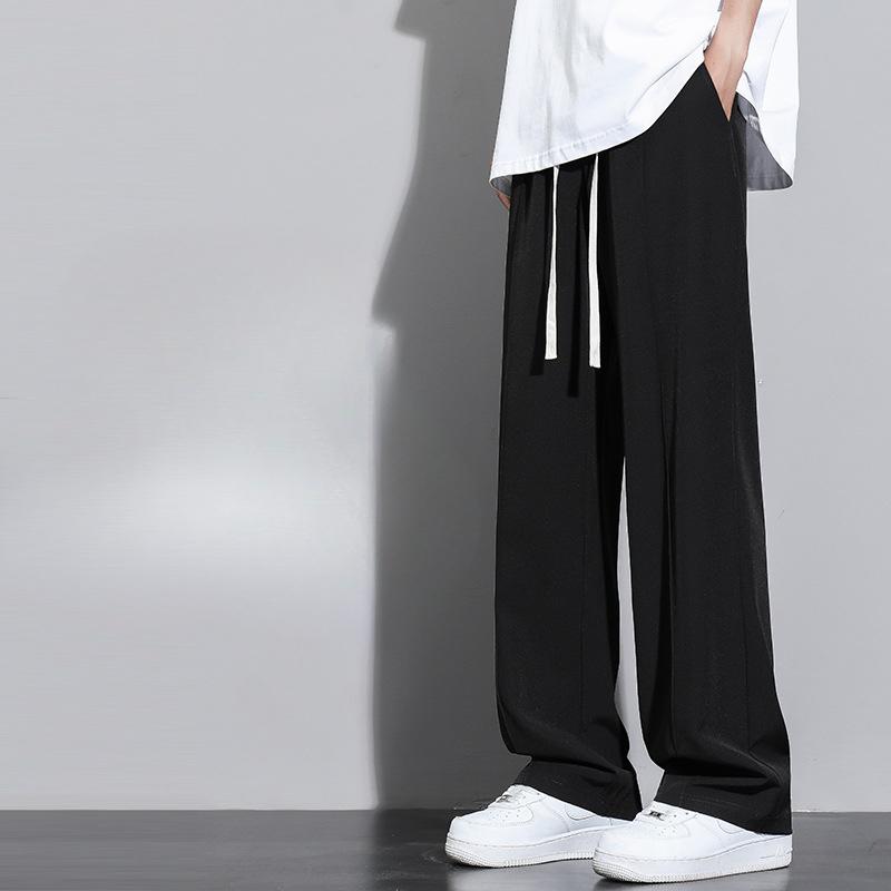 

Summer Men s Casual Pants Ice-sensing Men s Pants Versatile Thin Trousers Loose Straight Men s Sports Pants M чорний