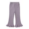 Korean Girls' Slim Fit Bell Bottom Knit Pants - Stylish Casual Kids' Outerwear