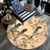 Birds On Branches Round Area Rug,Carpet Rug for Living Room Bedroom Sofa Playroom Decor,Non-slip Floor Mat