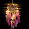 Fancy Dream Catcher With Led Light String Hollow Hoop Heart Shape Pendant Home