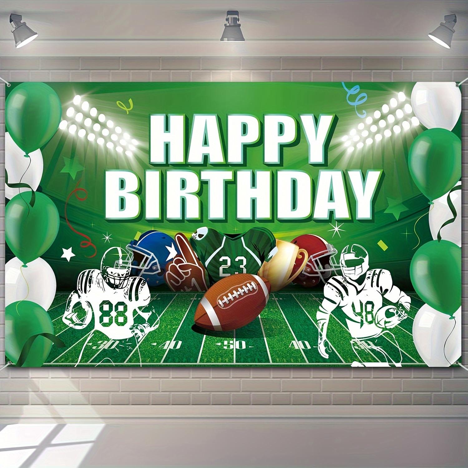 

1PC Football Birthday Backdrop Decor - Football Banner for Super Bowl, Sports Fan Party & Photo Booth Props зелений