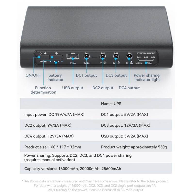 Routers Wifi Portable UPS Energy Backup 5V 9V 12V Power Supply Without Interruption 5.5x2.1mm For Modem Wifi Routers