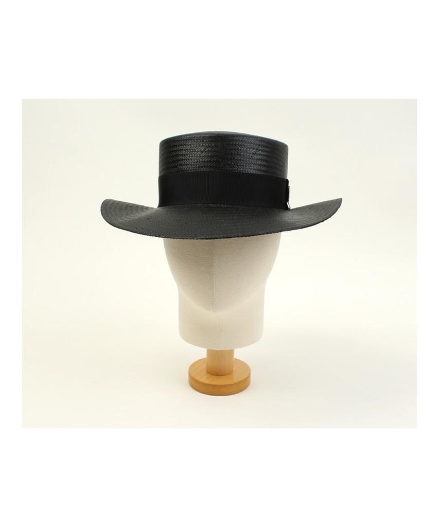 Black Flat Long Panama Hat