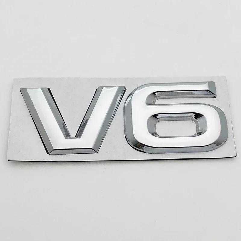 3D Metalinis V6 V8 Logotipas Automobilio Variklio Ekranas Emblema Ženklelis Lipdukai Dekoratyviniai Lipdukai Toyota BMW Benz Honda Mazda Automobilių Aksesuarai