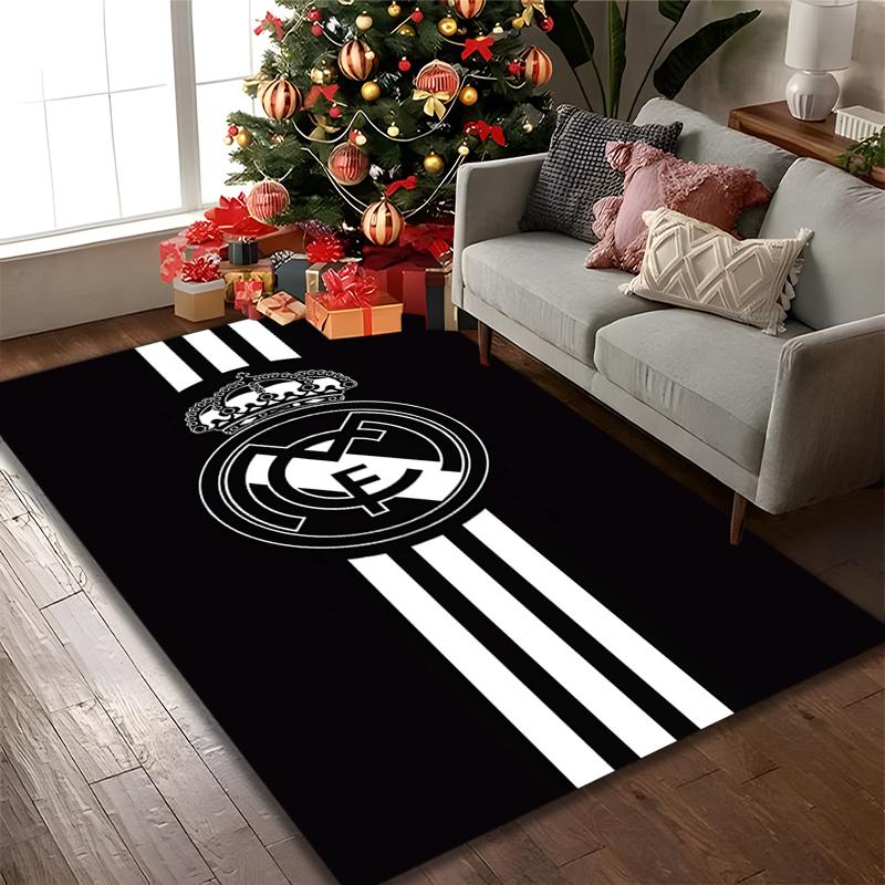 Real Madrid Print Area Rug, Multi-functional Office Chair Sofa Carpet, Easy Clean Carpet for Home and Living Spaces