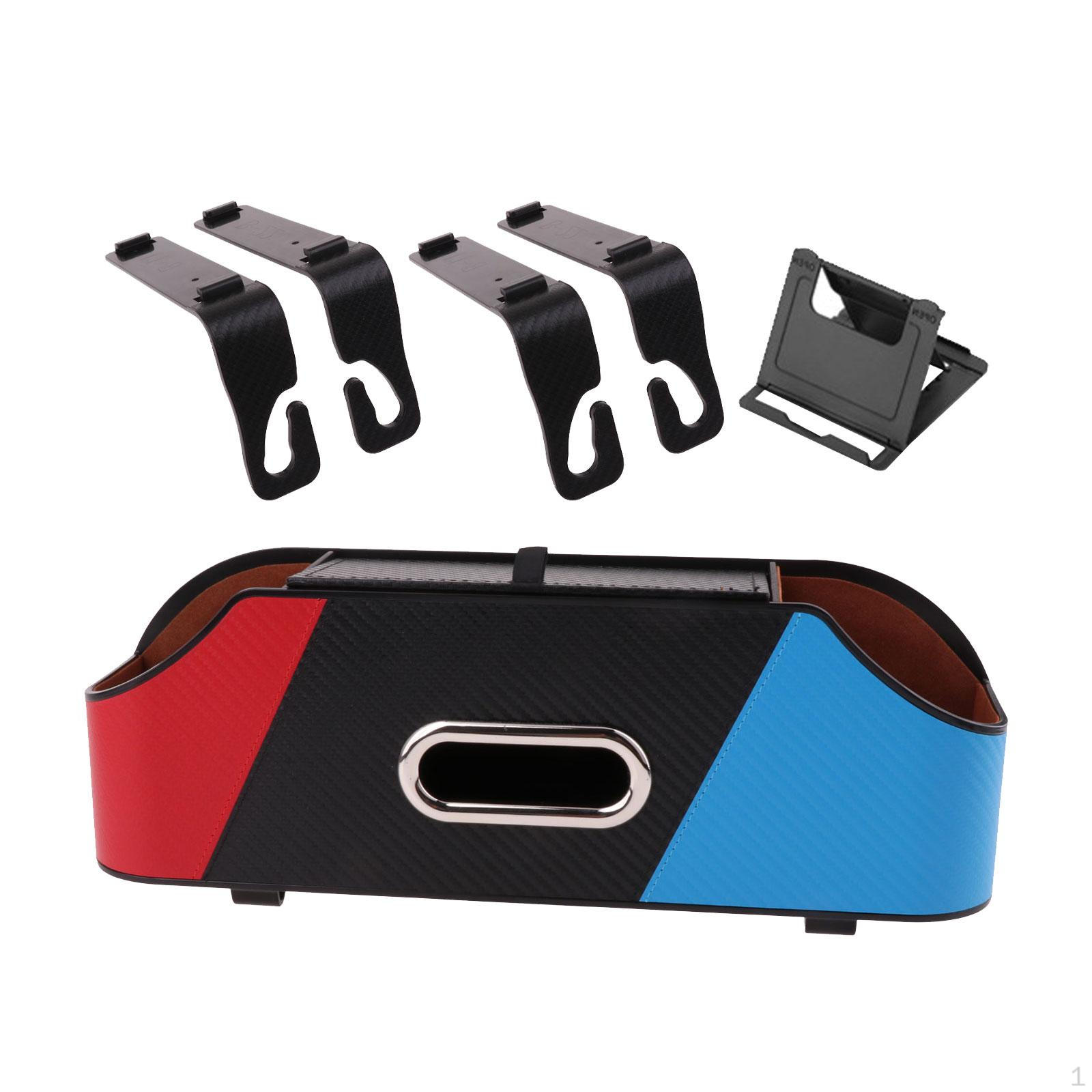 

Car Seat Back Organizer Tissue Box 2 Drink Cup Holder Easy Installation Backseat Storage Style E