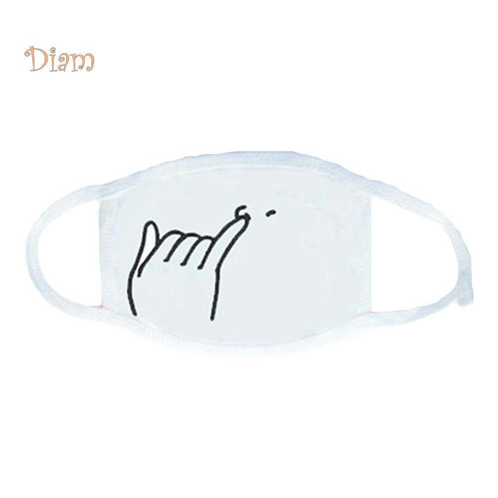 ALL-FASHION-MALL Λευκή Anime Εμοτικόν Μάσκα Στόματος Kaomoji Αντι-Σκόνης Kawaii Μάσκα Προσώπου