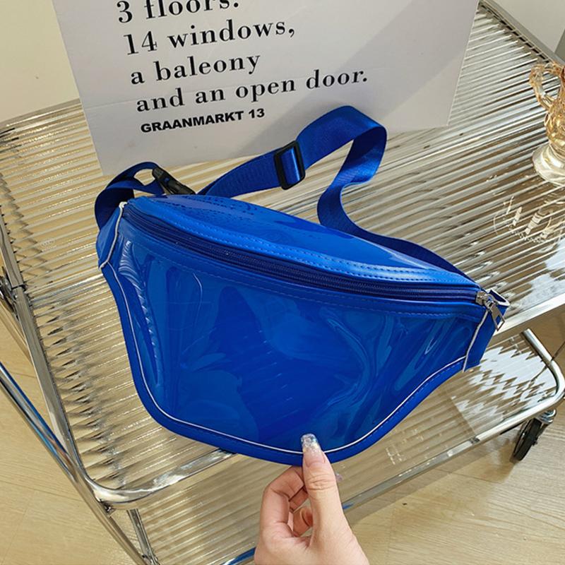 Women Waterproof Fanny Pack Fashion Laser Clear Waist Bags Transparent Shoulder Bag Travel Crossbody Chest Bags