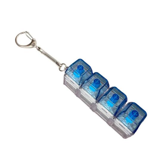 Yousheng Jucărie Fidget Tastatură cu 4 Taste cu Lumină Eliberare Stres Capac Transparent Tastatură Clicker deget Breloc Buton Decompresie Jucărie Senzorială