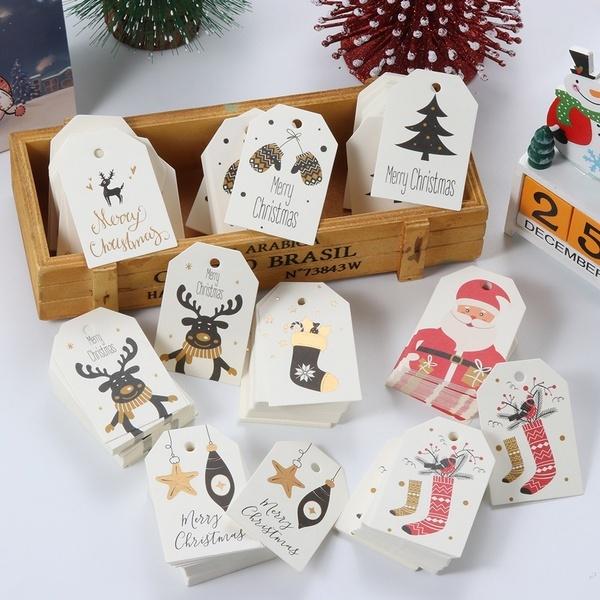 50Pcs Christmas Paper Tags DIY Label For Christmas Party Gift Wrapping Supply HF 50Pcs Christmas Paper Tags DIY Label For Christmas Party Gift Wrapping Supply HF