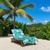 Turquoise Hibiscus Floral Quick Drying Bath Towel Microfiber beach towel light weight swimming camping yoga beach out