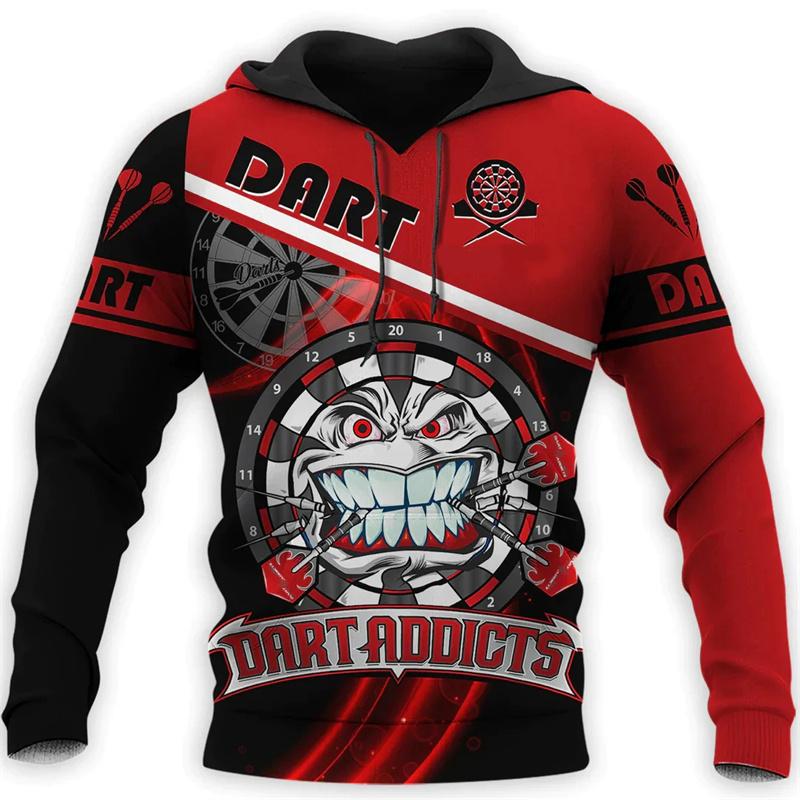 Darts Print 3d Men's Hooded Hoodie Harajuku Personalised Long Sleeve Hoodies Oversized Casual Streetwear Men Clothing Pullovers