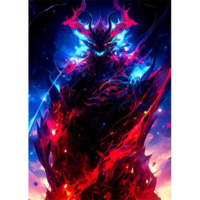 Abstrakt Fantasy Lågdemon Ondska Tryck Poster Canvas Målning Modern Väggkonst Bilder För Vardagsrum Sovrum Hemdekoration