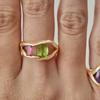 Multicolor Cubic Zirconia Fashion Rings Sturdy Titaniums Steel Jewelry 3 Sizes Elegant Gifts Decoration for Women