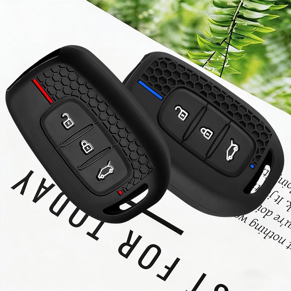 Premium Soft Silicone Car Key Case Cover For Renault Kwid Traffic Symbol Dacia Sandero Logan Duster 3 Button Fob