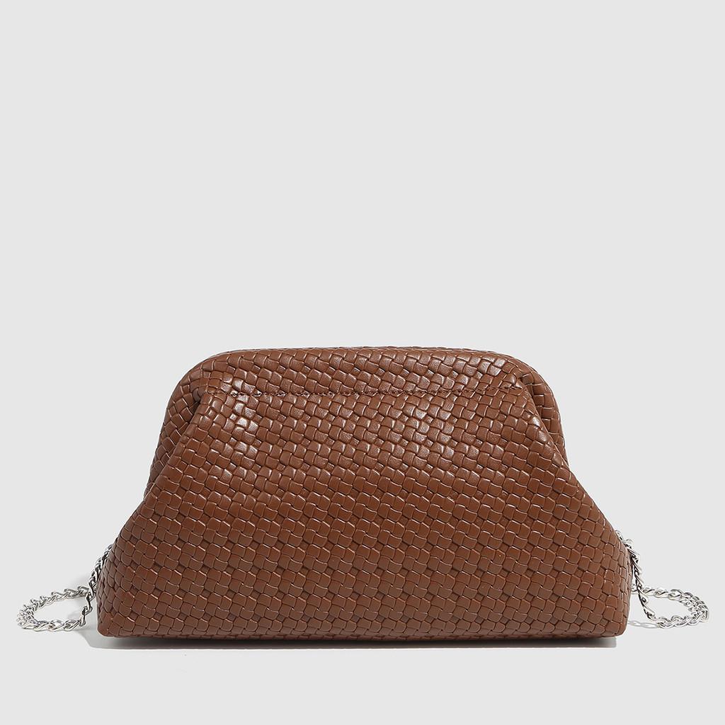 IELGY Fashionable Trendy Shell Bag Shoulder Diagonal Chain Bag Woven