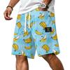 Men Casual Corduroy Drawstring Shorts Hawaiian Style Lightweight Breathable Beachwear with Pockets Comfortable Fit