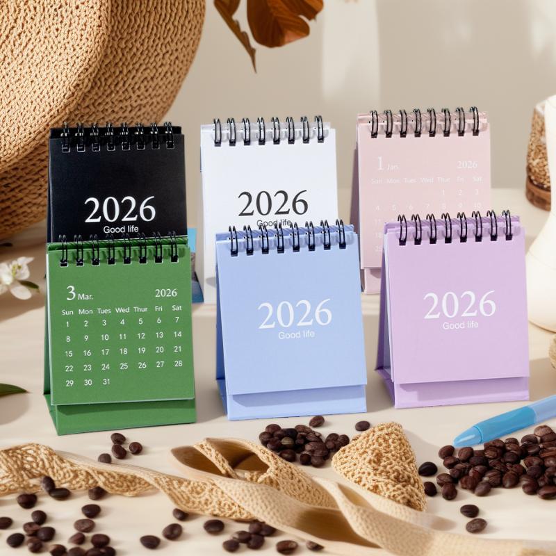 2026 Morandi Color Mini Desk Calendar, Desktop Planning Calendar Memo Message Small Ornament
