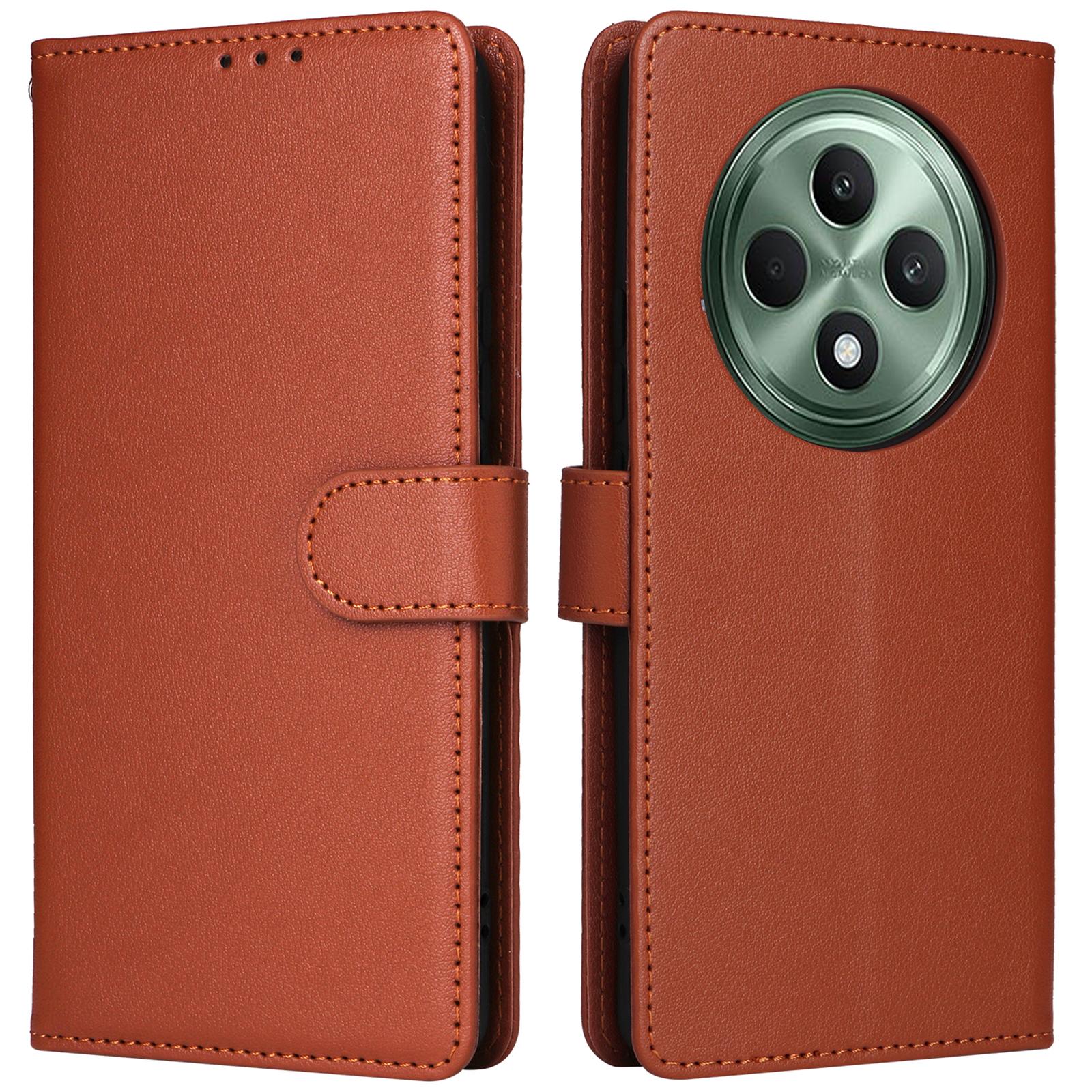 

Wallet Phone Case for Oppo F27 5G/Reno12 F 4G/Reno12 F 5G/Reno12 FS PU Leather Cover Brown