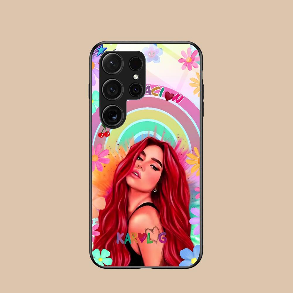 Karol G Latino Mobile Cell Phone Case for Samsung Galaxy S26 S25 S24 S23 S22 S21 S20 Note20 Plus FE Ultra Glass Colorful Cover