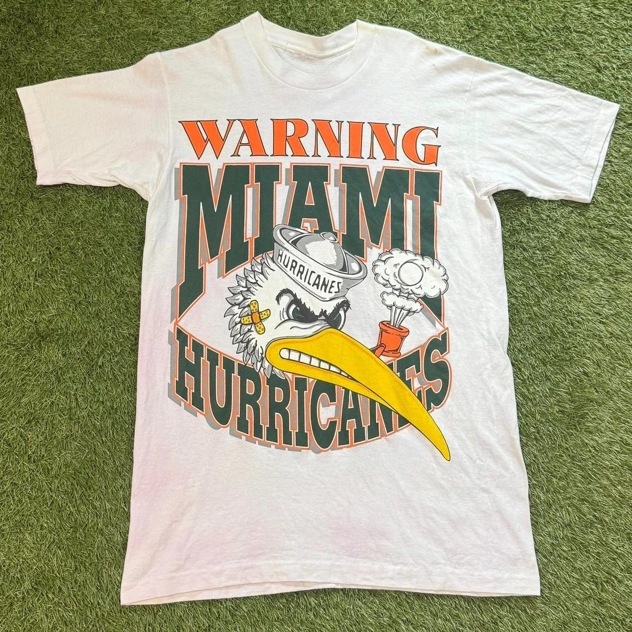 Miami Hurricanes Football College Short Sleeve White Color Shirt XL