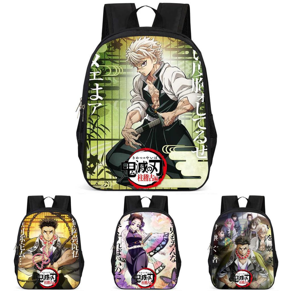 Spacious Demon Slayer Backpack Oxford Fabric Unisex Anime-inspired Schoolbag