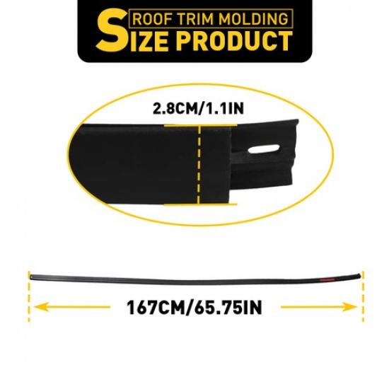 For 2007- Toyota Tundra Cab) Crewmax (Double ROOF BLACK CHANNEL TRIM TOP Set