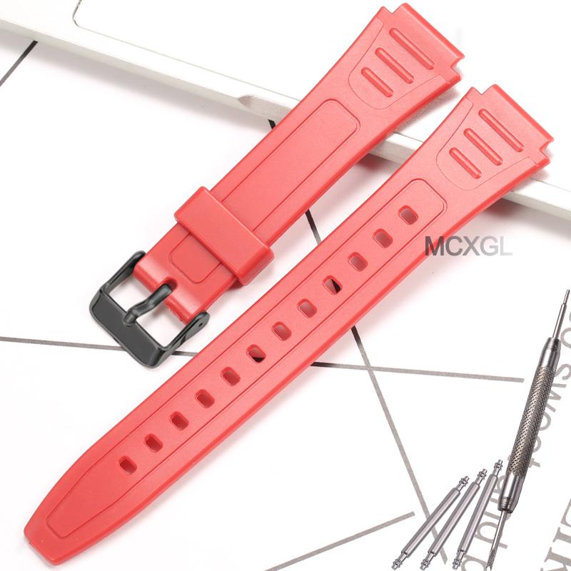 Watch Band For Casio W800H W-800H W-217H Strap Sport Resin Bracelet 18mm Wristband