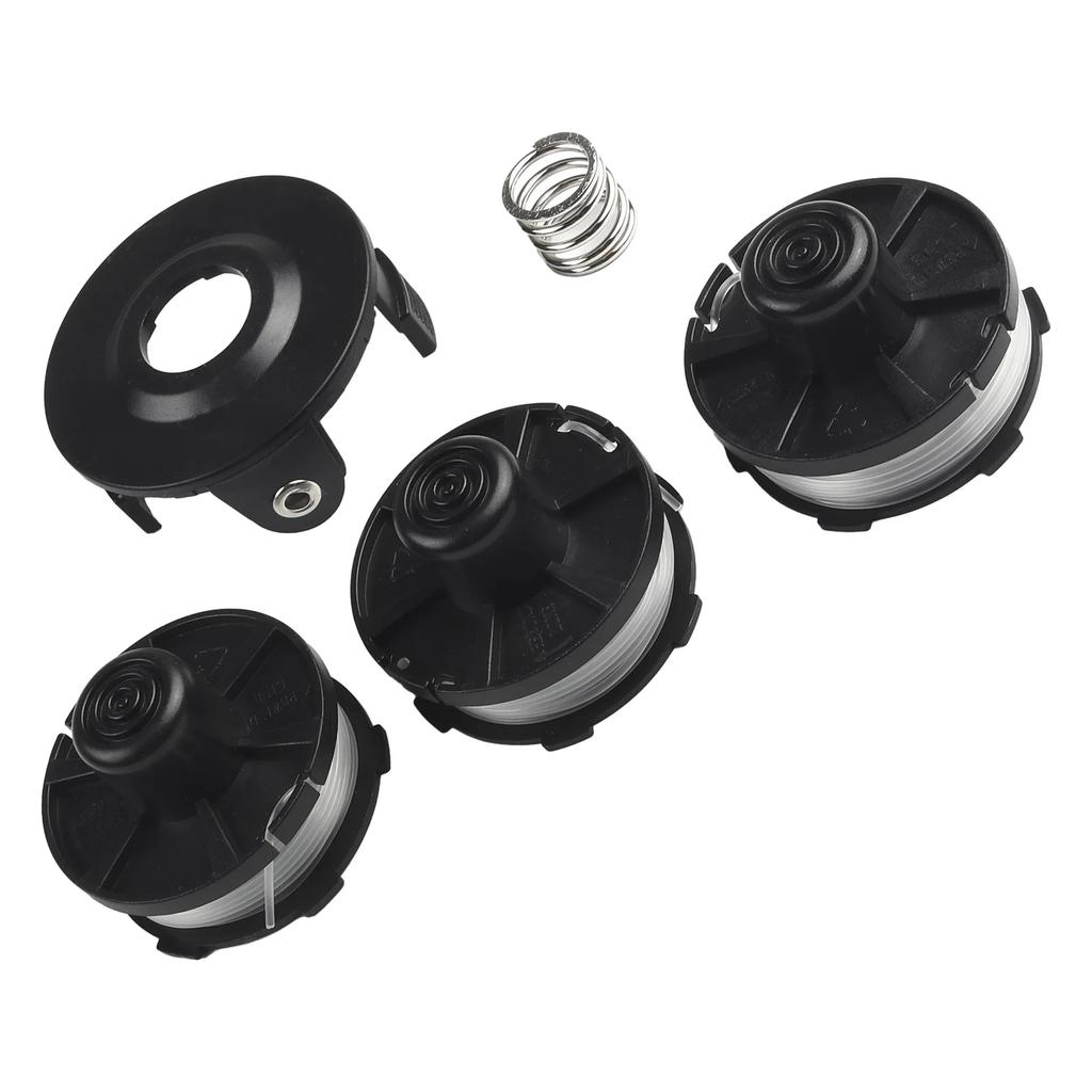 Complete Spool Cover Set for DUR181Z Trimmer 1 6MM Diameter 3 Spools 1 Cover 1 Spring for Efficient Grass Cutting