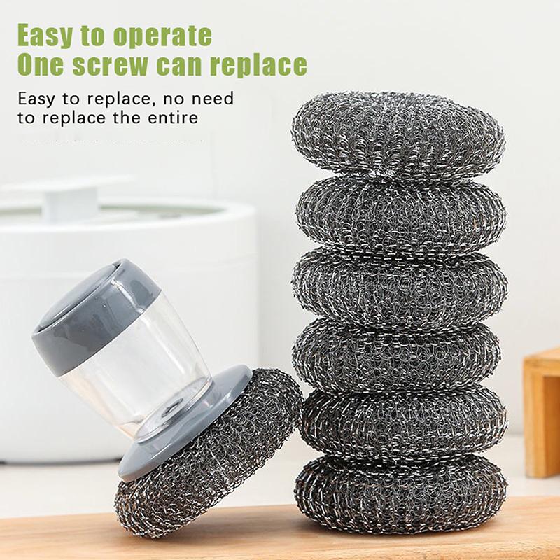 Durability Pots Cleaning Brush With Soap Detergent Dispenser,Gentle On Nonstick Cookware, For Home Restaurant Use