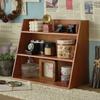 Estante de Almacenamiento de Cosméticos de Madera Maciza Organizador Multifuncional Escritorio Copa Caja de Almacenamiento de Muestras Estante de Almacenamiento Retro de Madera de Varias Capas