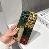 Noble Green Gold Baroque Patchwork Floral Art Graphic Film Aesthetic Protective Shockproof Bumper Case For iPhone 13 14 15 16 17 Pro Max Plus