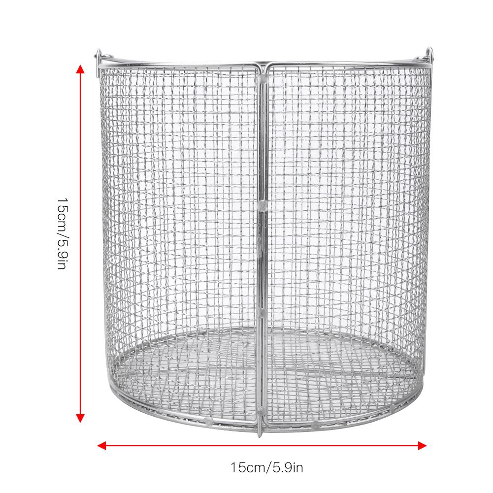 Stainless Steel Instrument Sterilization Basket Case Lab Supplies with HandleRound 150x150x150mm