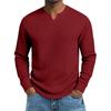 Men's Color V-Neck Long-Sleeved Top Men's Sports Plus Size Casual V-Neck Top