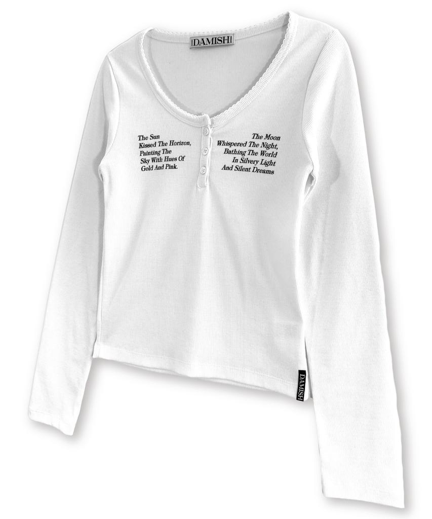 Damiswi Sun & Moon Button Long Sleeve_White
