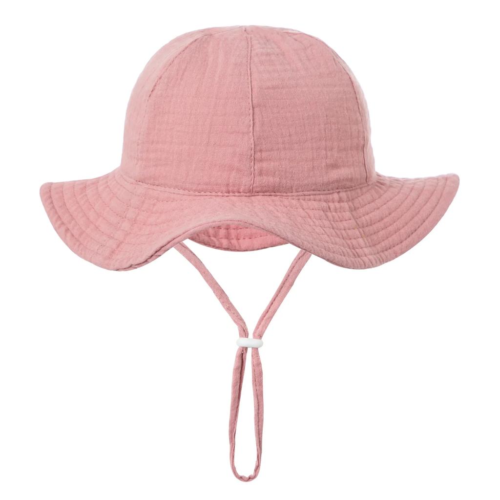 Accessories Kids Summer Autumn Baby Fisherman's Hat Solid Prints Muslin Cotton Panama Girls Hat Beach Infant Sun Protection Cap