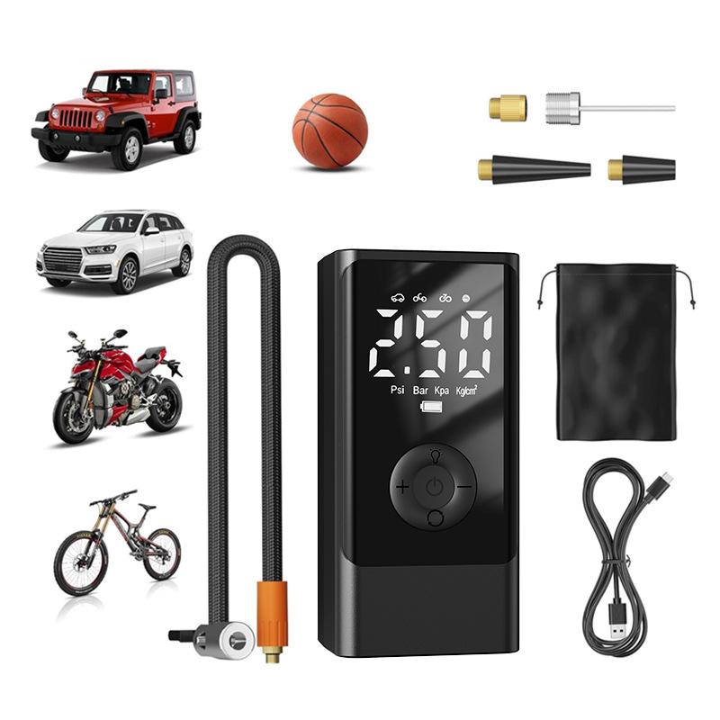 Gonfleur de Pneu de Voiture Portable & Démarreur de Secours avec Manomètre