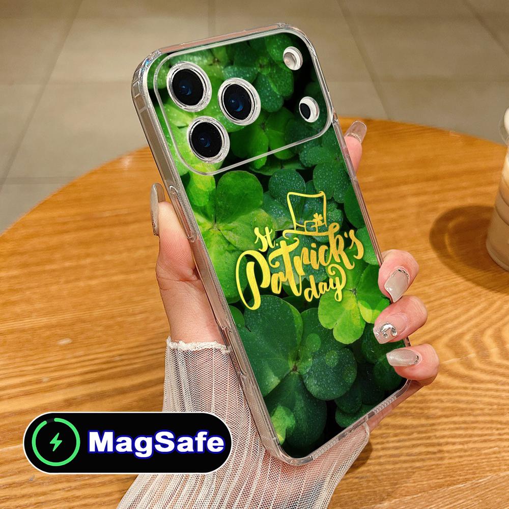 Saint Patrick's Day Mobile Phone Case for iPhone 17 16 15 14 13 12 11 Air Pro Max Plus Mini Magsafe Clear Colorful Cover Cover