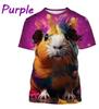 Süßes Hamster-Muster T-Shirt, 3D-bedrucktes kurzärmeliges T-Shirt für Herren und Damen, extra große Größe Hip-Hop T