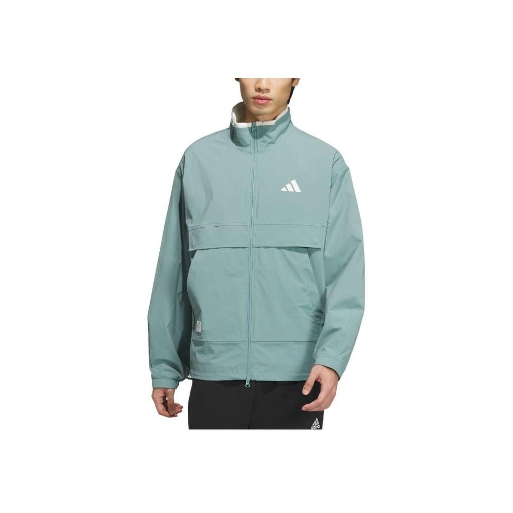 Adidas FW24 Woven Jacket Small Logo Series Stand Collar Casual Loose Long Sleeve Jacket Men Jacket Light-Gray JY1676