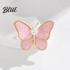 Enamel Butterfly Pin Women Brooch Sparkling Rhinestones Faux Pearl Butterflies
